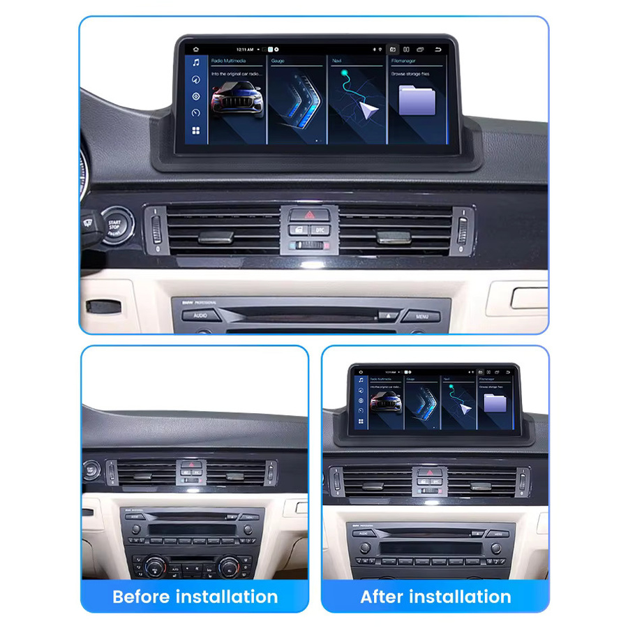 MEKEDE Android Autoradio mit Carplay und GPS-Navigation für BMW 3er Serie E90 E91 E92 E93 (2005-2012), 10,25 Zoll HD-Bildschirm, Schwarz - Bild 2