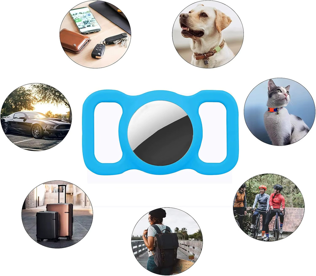 Apple AirTag Halterung aus weichem Silikon für Hundehalsbänder und Katzenhalsbänder in Orange - Bild 5