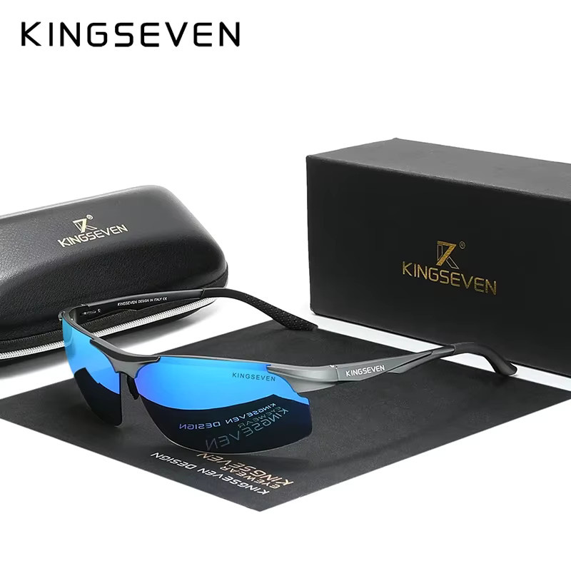 KINGSEVEN Sonnenbrille, Aluminium, rectangular, polarisiert, Unisex - Bild 1