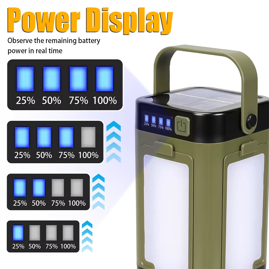Heinast Solar LED-Campinglampe, faltbare 4-Blatt-Zeltlampe mit warmweißem Licht, wiederaufladbare Laterne für Garten und Outdoor-Notbeleuchtung, Weiß - Bild 5