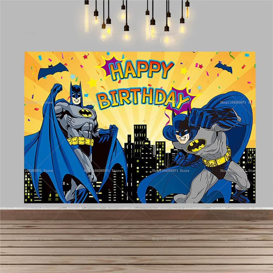 Beast Kingdom Batman Superhelden Fotohintergrund Gotham City Illustration für Kinder Geburtstagsparty Dekoration, mehrfarbig - Bild 1