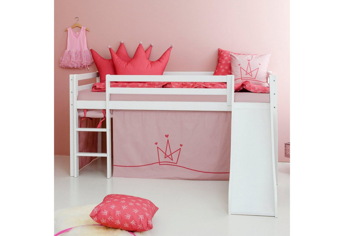 Hoppekids Hochbett Princess mit Rutsche und Vorhang in Rosa - Bild 1