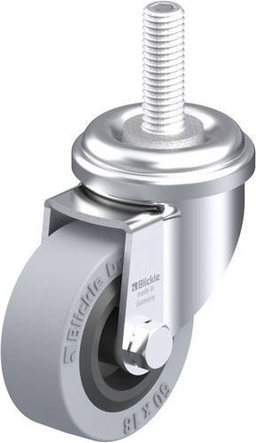 Blickle LRA-VPA 50G-FI-GS10 Lenkrolle mit Feststeller, Rad-Durchmesser: 50 mm, Tragfähigkeit: 40 kg, verzinkter Stahl und Kunststoff, grau/schwarz/silber - Bild 1