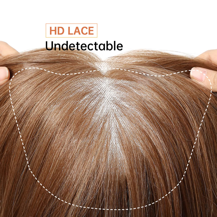 HAIRCUBE Lace-Front Perücke, honigbraun, lang, gerade, geschichtet, Damen - Bild 4
