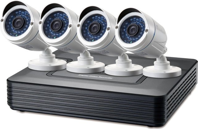 LevelOne DSK-8001 DVR-System mit 4 CMOS-Kameras und LAN-Verkabelung in Weiß - Bild 1
