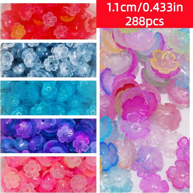 DIY-Blumen, gemischte Farben, Blau-Lila, Rosa, Rot, Blau, Grau, 1,1 cm - Bild 1