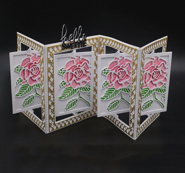 Metall Schneideform Rose Blumen Rahmen für DIY Scrapbooking und Papierhandwerk - Bild 1