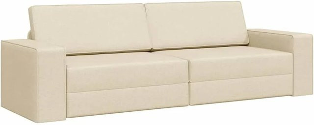vidaXL Schlafsofa modern in Beige mit Stoffbezug und abnehmbaren Bezügen, Breite: 245 cm, Tiefe: 154 cm, Höhe: 77 cm - Bild 1