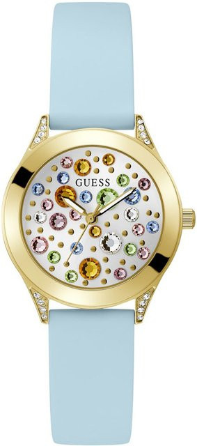 Guess Damenuhr Mini Wonderlust, Quarz, Edelstahl, 34 mm, Weiß - Bild 1