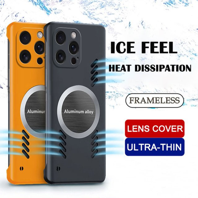 Magnetische Handyhülle mit Graphen-Wärmeableitung für iPhone 16 15 14 13 12 11 Pro Max Plus Mini in Orange - Bild 1