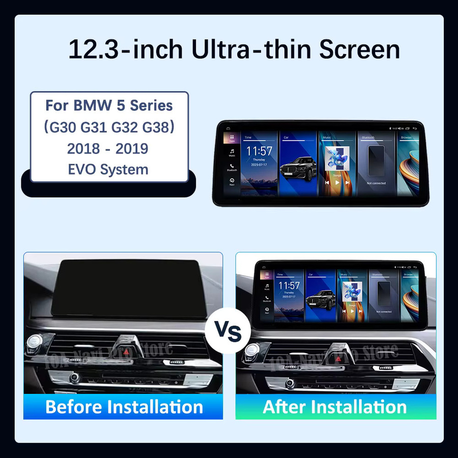 CUCU-NAVI EVO System Android 16 Multimedia Autoradio für BMW 5er Serie G30 G31 G32 G38 (2018 - 2019) mit Bluetooth, WiFi, 4G, Carplay und DSP in Schwarz - Bild 5