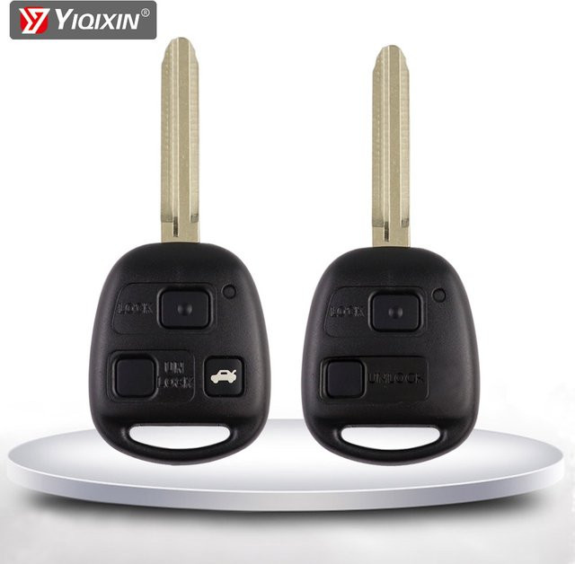 Yiqixin Remote Auto Schlüssel Shell Abdeckung für Toyota Yaris Corolla Camry Rav4 Tarago Land Cruiser Kluger und Lexus RX300 ES300 LS400, Schwarz - Bild 1