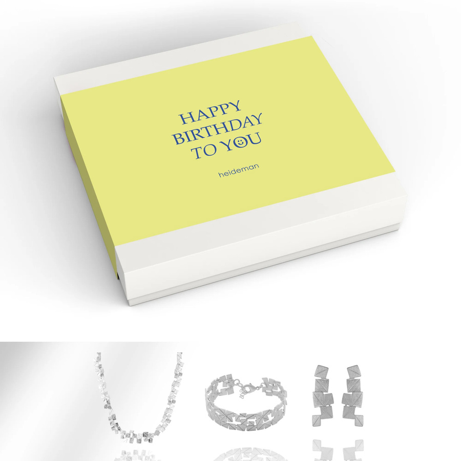 Heideman Geschenkbox Happy Birthday Partis in Silber und Weiß, Größe M - Bild 1