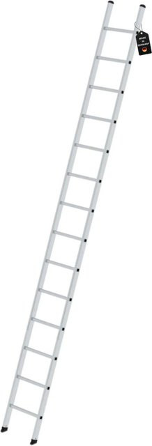 PROREGAL Sprossen-Anlegeleiter ohne Traverse in Silber mit 14 Sprossen - Bild 1