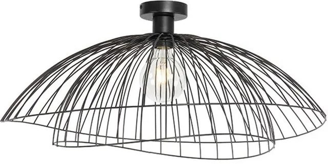 QAZQA Design Deckenleuchte Schwarz mit doppeltem Schirm, dimmbar, E27, Durchmesser: 66 cm - Bild 1