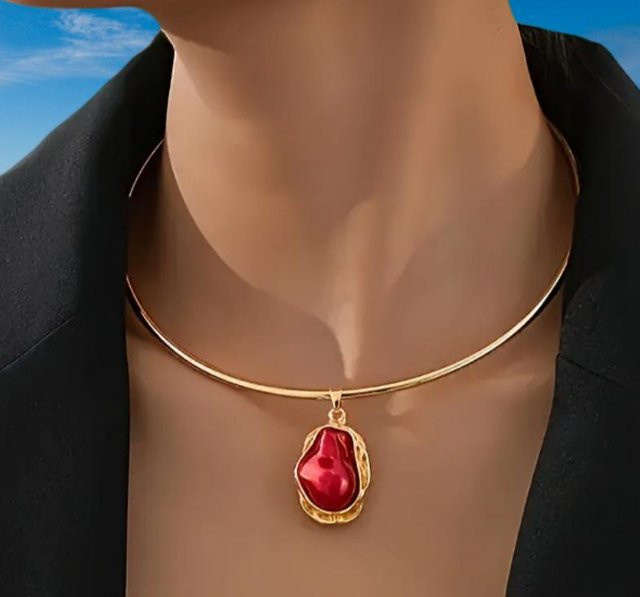 the BAY Choker, vergoldet, Perle, Messing, Damen, brown - Bild 1
