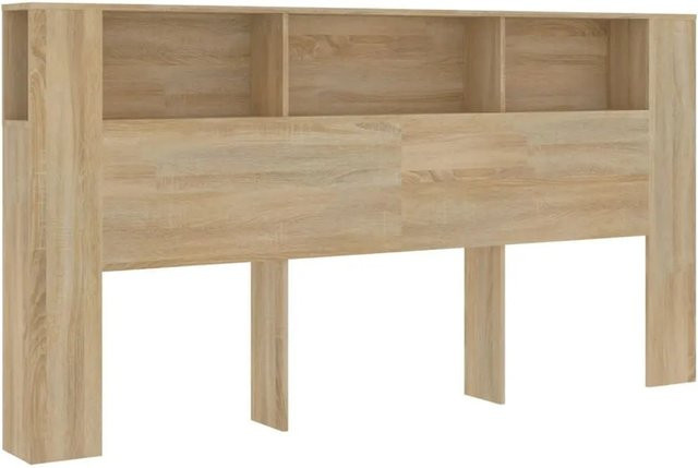 vidaXL Kopfteil mit integrierten Ablagen Sonoma-Eiche, B/T/H: 200 x 18,5 x 104,5 cm - Bild 1