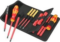 Wera Kraftform Kompakt VDE 18 Universal 2 Elektriker Wechselklingen-Set, 18-teilig, Rot/Gelb - Bild 1
