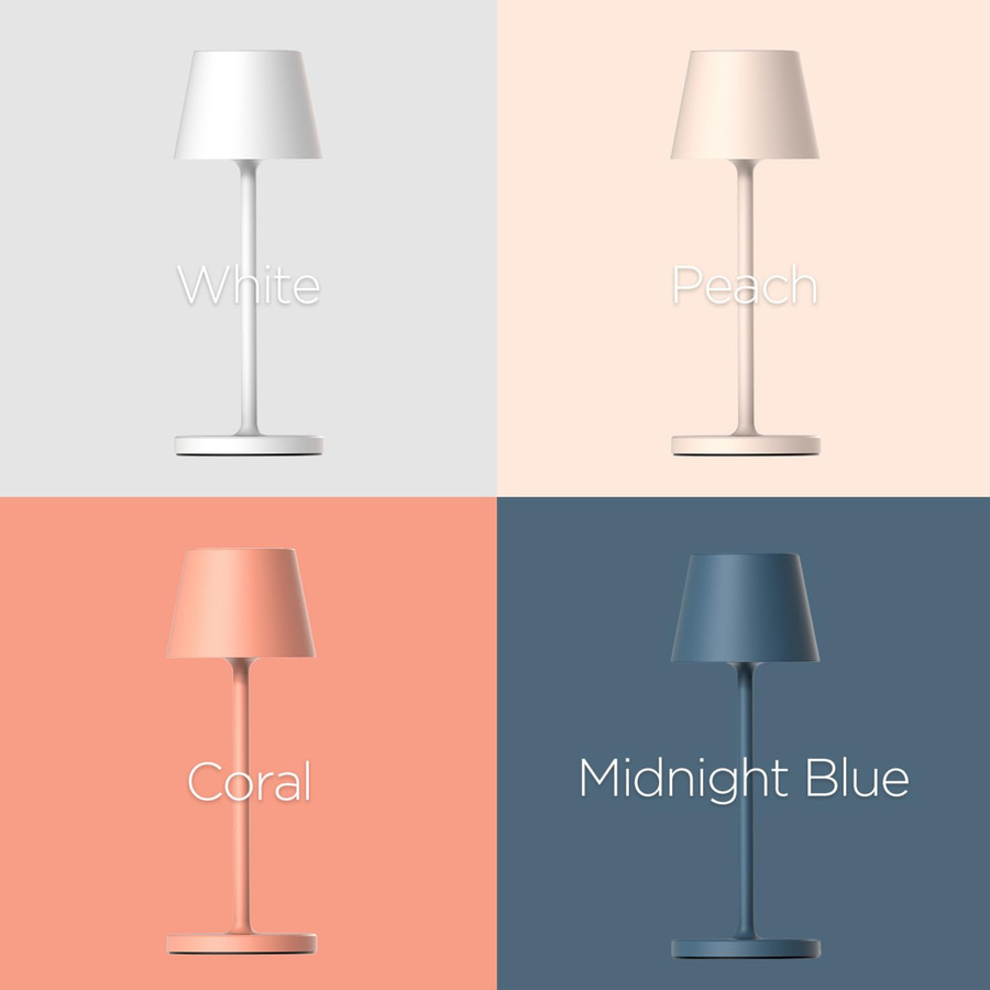 mooas Kabellose LED Tischlampe aus Aluminium in Weiß, Tragbare Wiederaufladbare Schreibtischlampe mit Touch-Dimmer und 3 Farbmodi für Schlafzimmer und Wohnzimmer - Bild 2