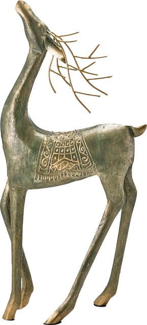 Heine Home Deko-Figur aus Metall in Grün-Goldfarben, B/T/H: 25,5 x 8,5 x 54,5 cm - Bild 1