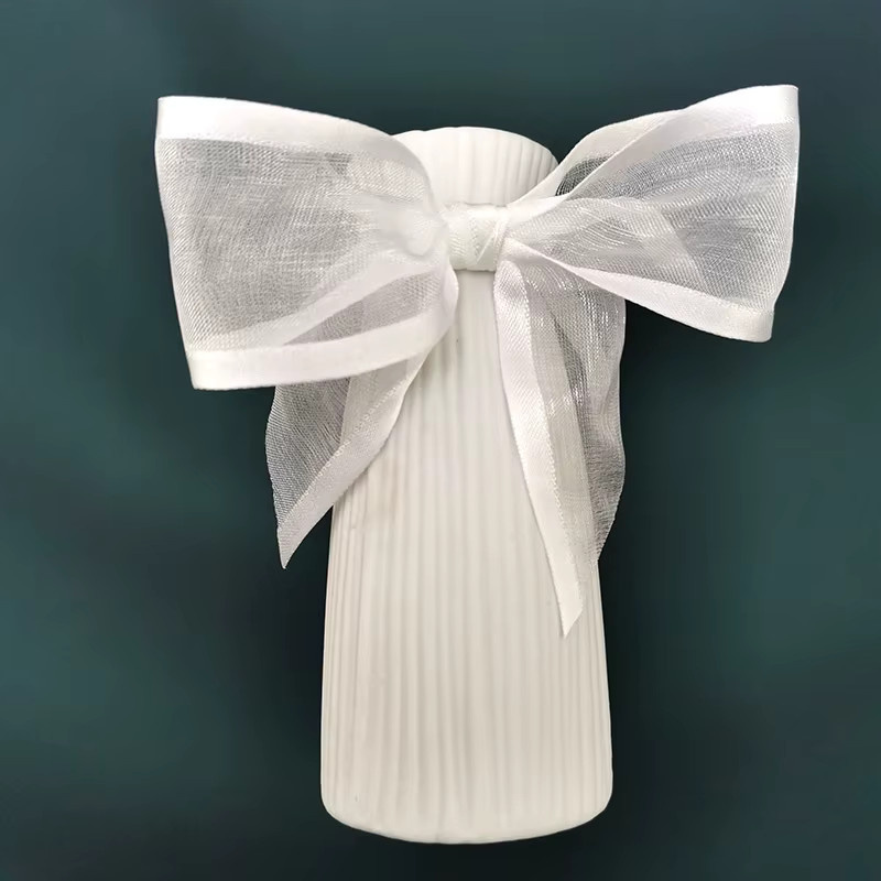 RIBBON HOUSE Organza-Schleifen für Mädchen in Weiß, 30 Stück, Breite: 11 cm - Bild 2