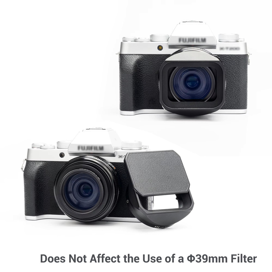 JJC Metall-Gegenlichtblende Sonnenschutz für Fujifilm XF 27mm f2.8 R WR Objektiv in Schwarz oder Silber - Bild 2