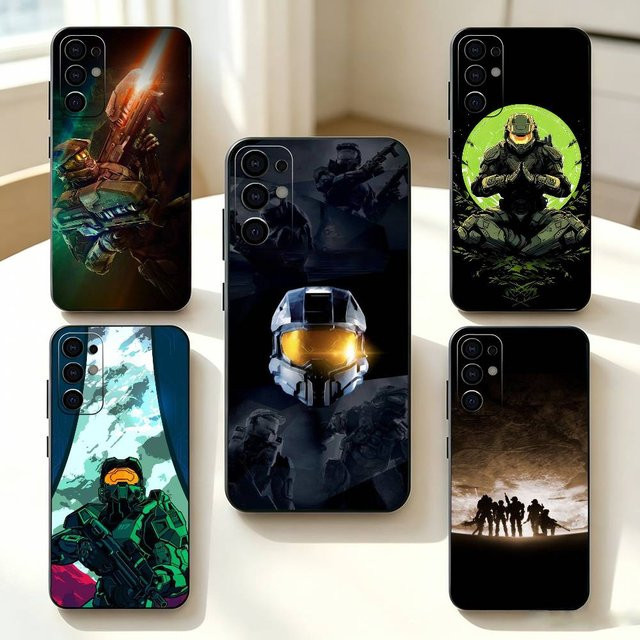 Game Role M-Master Chief Handyhülle aus weichem Silikon für Samsung Galaxy S25 S24 S23 S22 S21 S20 Ultra Plus FE Lite in Schwarz - Bild 1