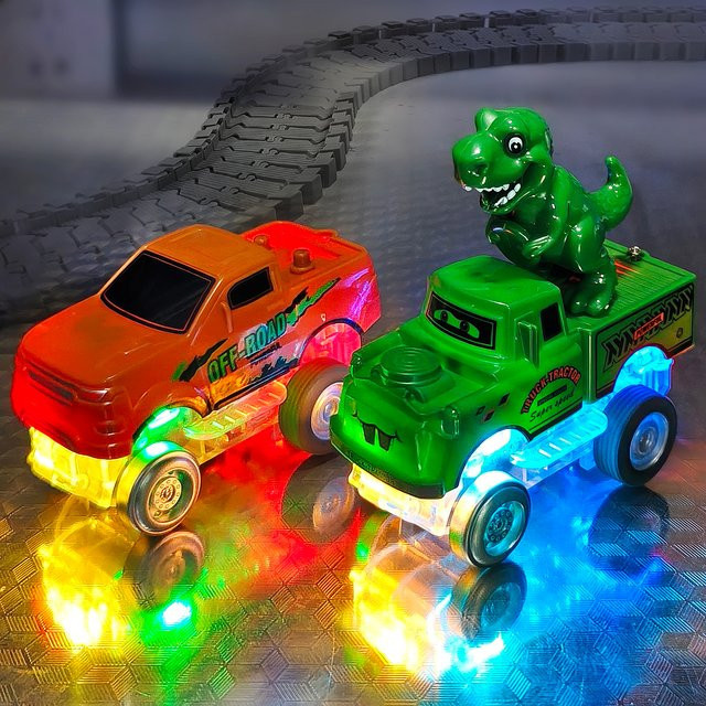 TONERJU Leuchtende LED-Blinkende Spielzeugautos Set, Fahrzeuge, Bunt / Mehrfarbig - Bild 1