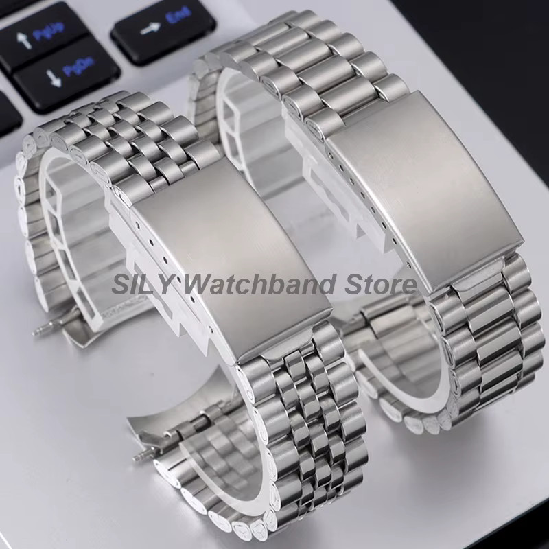 Uhrenarmband Edelstahl, Silber, 18mm 20mm, Faltschließe, Unisex - Bild 5