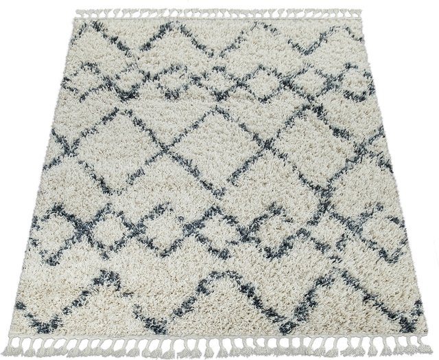 Hochflor-Teppich Nadori in Beige mit geometrischem Berber-Design, Breite: 80 cm, Länge: 150 cm - Bild 1