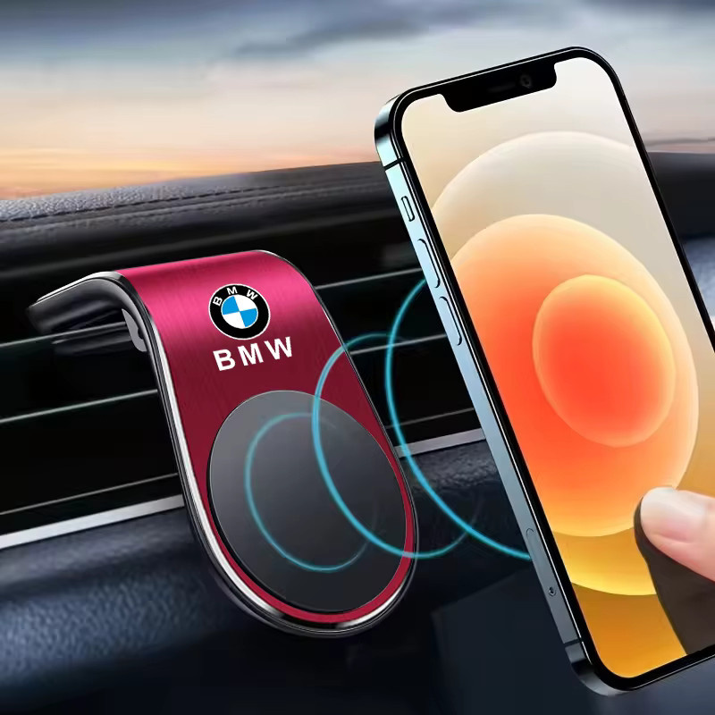 Magnetischer L-förmiger Auto-Handyhalter für BMW Modelle in Rot - Bild 1