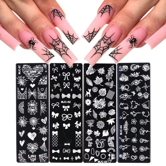 SWEET TREND Nail Art Stamping Platte Set, 3/4 Stück, Schablonen - Bild 1