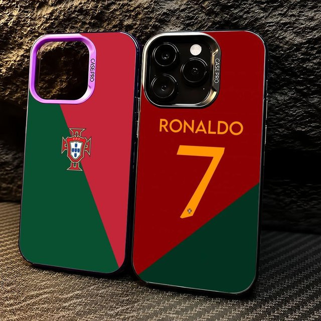 Stoßfeste iPhone Handyhülle mit Portugal-Flagge im Farbverlauf aus TPU Soft-Touch für Apple iPhone 11 12 13 14 15 16 17 Pro Max in Multicolour und Pink - Bild 1