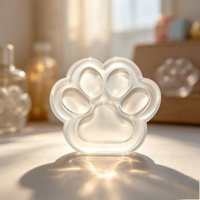 Kawaii Transparente Weiße Katzenpfote Squishy, Weiches TPR Fidget Spielzeug - Bild 1
