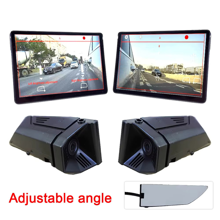 Carsanbo Digitales Seitenansicht-Kamerasystem mit 5,89 Zoll Touchscreen-Monitor, AHD 1080P Full HD, DVR, AI BSD Funktion, Schwarz - Bild 7
