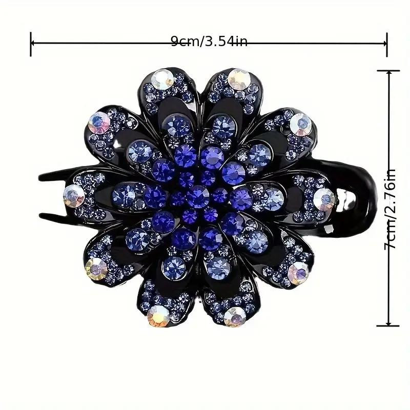 KUALOOL Blumen-Haarspange mit Kristall-Strass, 2 Stück, violett, Damen - Bild 2