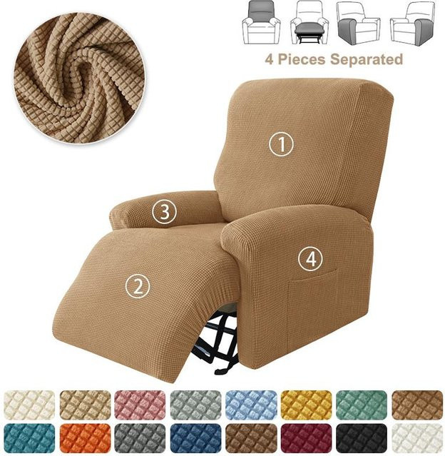 Bestbags 4-teiliger Sesselbezug aus Jacquard-Stretch-Material für 1-Sitzer, rutschfest und waschbar - Bild 1