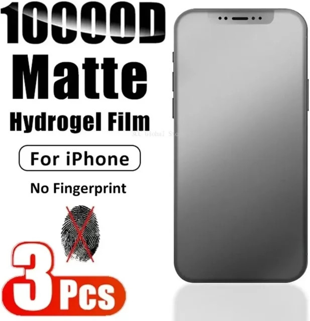 3er-Pack Matte Hydrogel Displayschutzfolie für iPhone 11 bis iPhone 16 Pro Max sowie iPhone X, XR, XS Max, 7, 8 Plus und SE in Transparent von DIXSG - Bild 1
