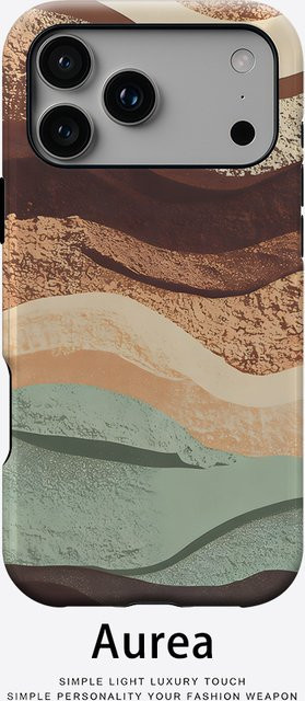 Aurea Case Matte Bumper MagSafe Schutzhülle für iPhone 17 16 15 14 13 Pro Max in Boho Terrazzo Wellen-Design, Mehrfarbig - Bild 1