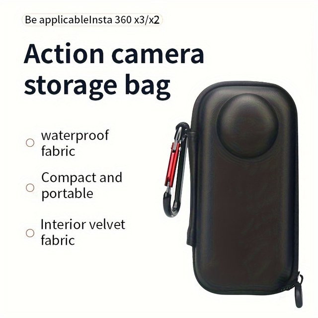 Shadow Stone Mini-Aufbewahrungstasche für Insta360 X3, Anti-Drop Schutztasche in Schwarz - Bild 1