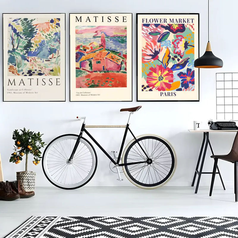 m-Matisse Abstraktes Ölgemälde-Poster in Schwarz und Mehrfarbig, Modernes Wandbild aus Papier, ungerahmt, Hochformat - Bild 6