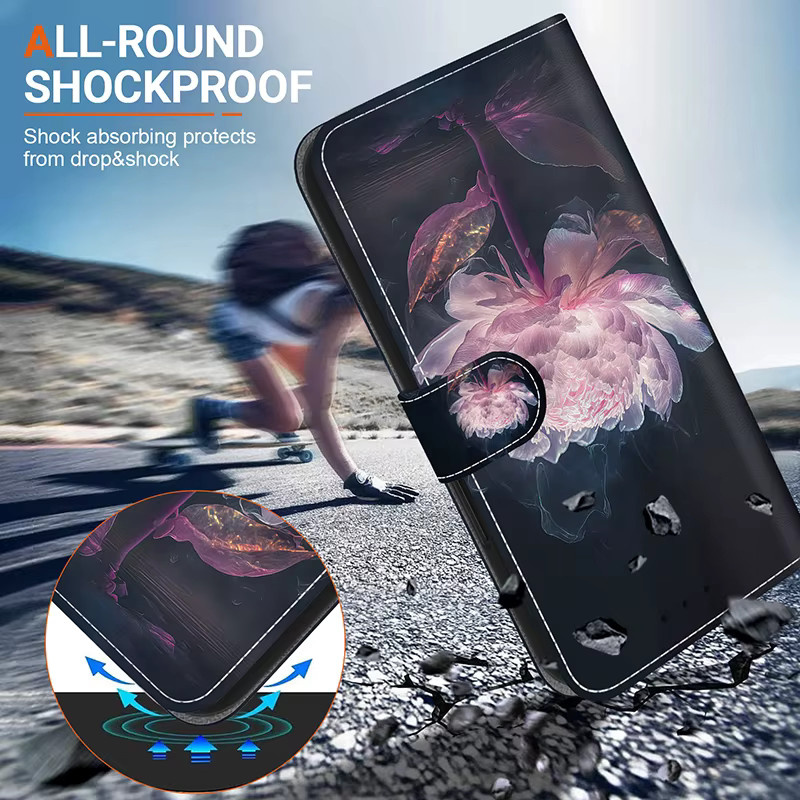 Xiaomi Flip Wallet Case Leder-Schutzhülle mit Standfunktion für Redmi Note 11T 11 11S 10 9 8 Pro Plus Max 4G 5G Note 7 7S 8T 9S 10S 11S - Bild 5