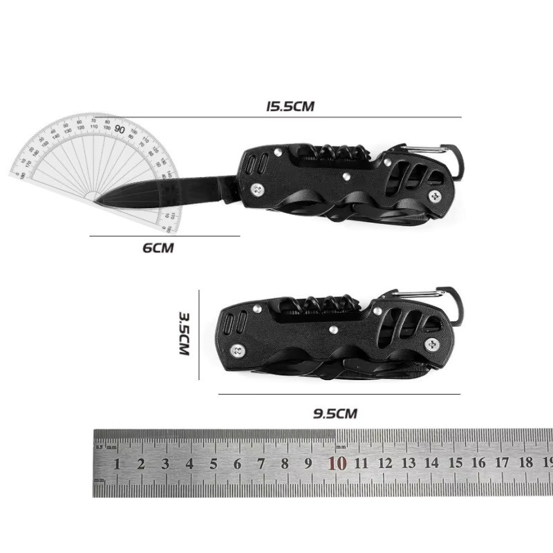 Multifunktionales 12-in-1 Camping-Überlebensmesser aus Edelstahl in Schwarz - Bild 4