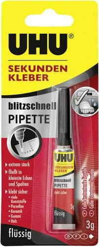 UHU Sekundenkleber Blitzschnell in transparenter Pipette, 3 g - Bild 1
