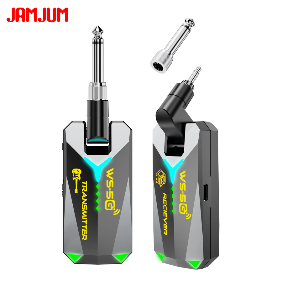 JAMJUM WS-5G 5,8GHz Kabelloser Audio-Sender und -Empfänger in Schwarz mit 3,5 mm und 6,35 mm drehbarem Anschluss - Bild 4
