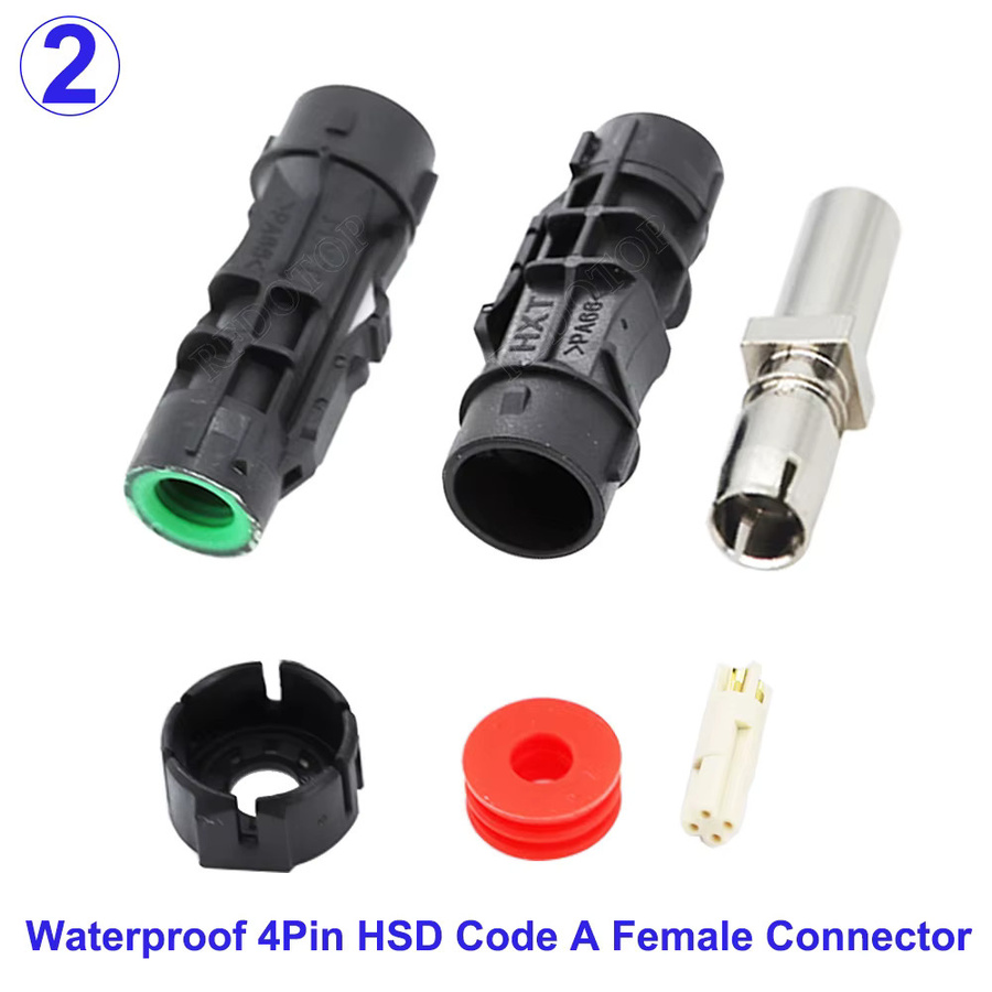 RFDOTOP Wasserdichter HSD LVDS 4-Pin-Steckverbinder Code A/Z Anschlussbaugruppe für 4-adrige Kabel - Bild 3