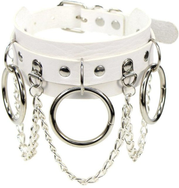 YIRAN Choker Halskette, Edelstahl, PU-Leder, Weiß, Damen - Bild 1