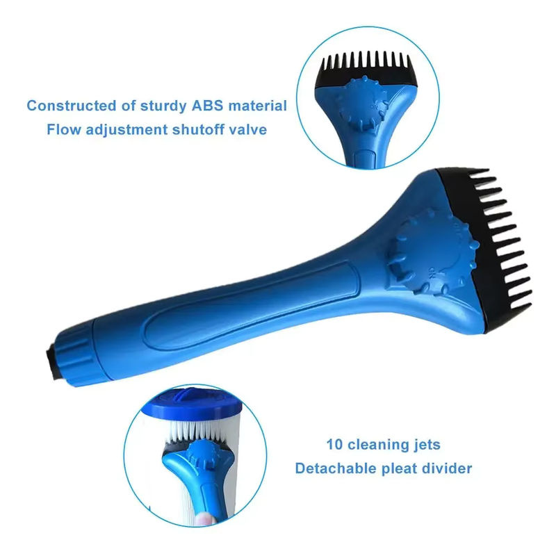 Handheld Pool Filter Reiniger Pinsel in Blau für die Reinigung von Poolfiltern und Brunnen - Bild 3