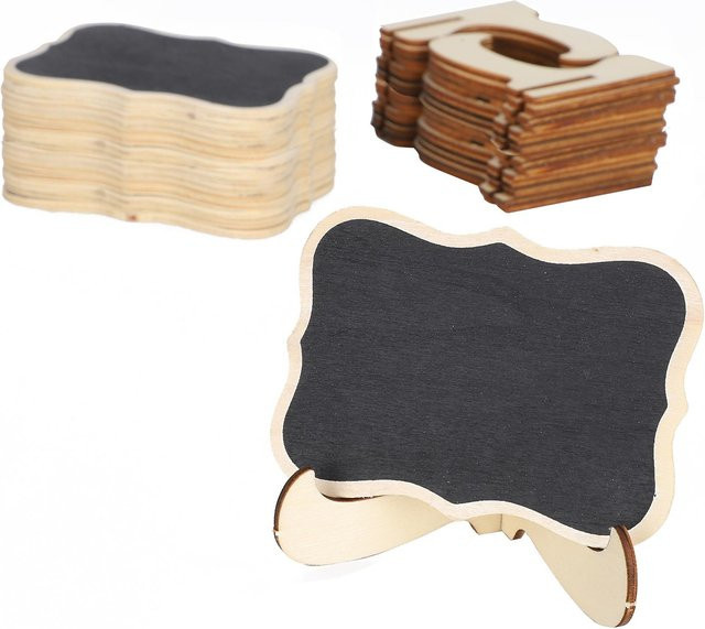 2er Set Igeteck Mini Holztafeln aus Massivholz in Schwarz für Hochzeiten und Dekorationen - Bild 1