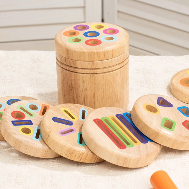Lee's Sharing Kinder Holz Farbe Form Klassifizierung Tasse, Pädagogisches Spielzeug - Bild 1